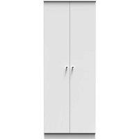 Welcome Furniture Ready Assembled Yarmouth Tall Plain Wardrobe In White & White, White