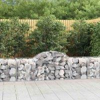 vidaXL Arched Gabion Basket 200x50x60/80 cm Galvanised Iron, Silver