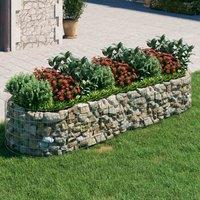vidaXL Gabion Raised Bed Galvanised Iron 300x100x50 cm, Silver