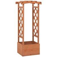 vidaXL Trellis Planter with Arch 49x39x117 cm Firwood, Brown