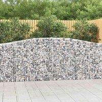 vidaXL Arched Gabion Basket 400x30x100/120 cm Galvanised Iron, Silver