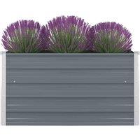 vidaXL Raised Garden Bed 100x100x45 cm Galvanised Steel Grey, Grey