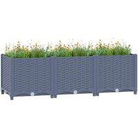 vidaXL Raised Bed 120x40x38 cm Polypropylene, Grey