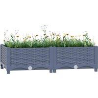 vidaXL PP Raised Bed 80x40x23 cm, Grey