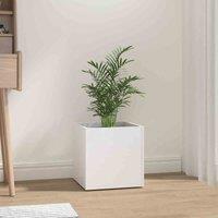 vidaXL Planter Box High Gloss White 40x40x40 cm, White