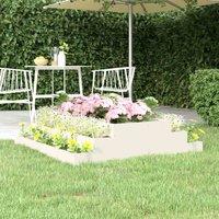 vidaXL Planter White 110x110x27 cm Solid Wood Pine, White