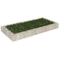 vidaXL Gabion Raised Bed Galvanised Steel 200x100x20 cm, Silver
