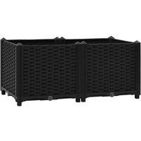 vidaXL Polypropylene Raised Bed 80x40x38 cm, Black