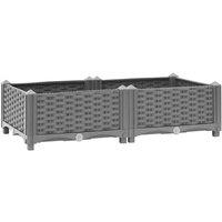 vidaXL Polypropylene Raised Bed 80x40x23 cm, Grey