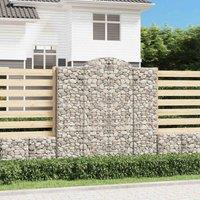 vidaXL Arched Gabion Basket 200x50x200/220 cm Galvanised Iron, Silver
