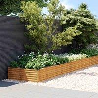 vidaXL Garden Raised Bed 579x100x36 cm Corten Steel, Brown
