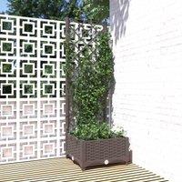 vidaXL Garden Planter with Trellis Brown 40x40x121.5 cm PP, Brown