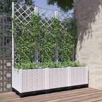 vidaXL Garden Planter with Trellis White 120x40x136 cm PP, White