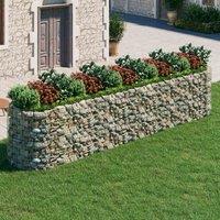 vidaXL Gabion Raised Bed Galvanised Iron 500x100x100 cm, Silver