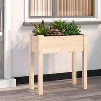 vidaXL Planter with Liner 71x37x76 cm Solid Wood Fir, Brown