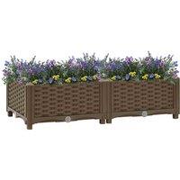 vidaXL Raised Bed 80x40x23 cm PP, Brown