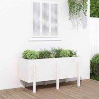 vidaXL Garden Raised Bed White 121x50x57 cm Solid Wood Pine, White