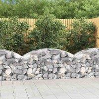 vidaXL Arched Gabion Basket 150x50x60/80 cm Galvanised Iron, Silver