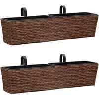 vidaXL Garden Planters 2 pcs Water Hyacinth Brown, Brown