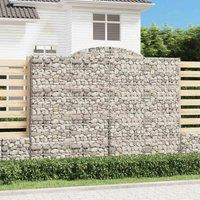 vidaXL Arched Gabion Basket 300x50x220/240 cm Galvanised Iron, Silver