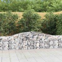 vidaXL Arched Gabion Basket 400x30x60/80 cm Galvanised Iron, Silver
