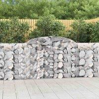 vidaXL Arched Gabion Baskets 2 pcs 300x30x100/120 cm Galvanised Iron, Silver