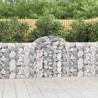 vidaXL Arched Gabion Basket 200x30x100/120 cm Galvanised Iron, Silver