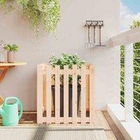 vidaXL Garden Planter with Fence Design 70x70x70 cm, Brown