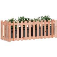 vidaXL Garden Raised Bed w/ Fence Design 150x50x50 cm, Brown