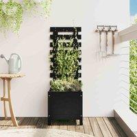 vidaXL Garden Planter w/ Rack Black 39x39.5x114 cm, Black