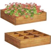 vidaXL Herb Garden Raised Bed Solid Acacia Wood 60x60x15 cm, Cream