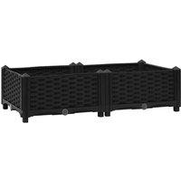 vidaXL Raised Bed 80x40x23cm PP, Black