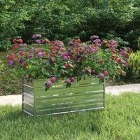 vidaXL Garden Raised Bed 100x40x45 cm Galvanized Steel Silver, Silver