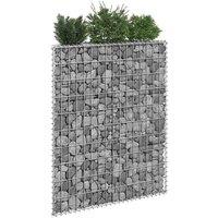 vidaXL Trapezium Gabion Raised Bed Galvanised Steel 80x20x100 cm, Silver
