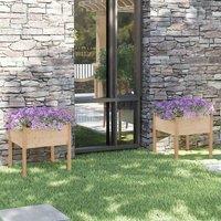 vidaXL Garden Planters 2 pcs 70x70x70 cm Solid Pinewood, Brown