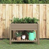 vidaXL Garden Raised Bed Light Brown 110x45x79 cm PP, Brown