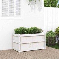 vidaXL Garden Planter White 90x50x50 cm Solid Wood Pine, White
