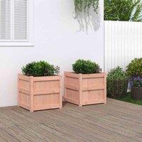 vidaXL Garden Planters 2 pcs Solid Wood, Brown