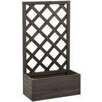 vidaXL Garden Trellis Planter Grey 50x25x90 cm Solid Firwood, Grey