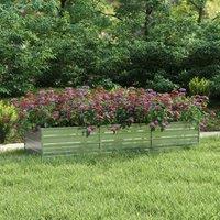 vidaXL Garden Raised Bed 240x80x45 cm Galvanized Steel, Silver