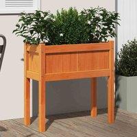 vidaXL Garden Planter w/ Legs Wax Brown 70x31x70 cm - Pine, Brown