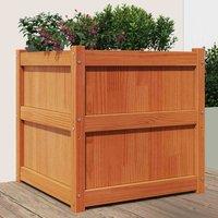 vidaXL Garden Planter Wax Brown 60x60x60 cm Solid Wood Pine, Brown
