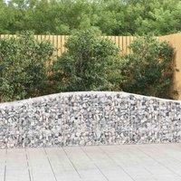 vidaXL Arched Gabion Basket 400x50x60/80 cm Galvanised Iron, Silver