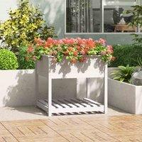 vidaXL Planter with Shelf White 82.5x82.5x81 cm, White
