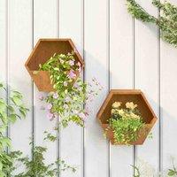 vidaXL Wall Planters 2 pcs Rusty Corten Steel 30x10x25 cm, Brown