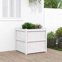 vidaXL Garden Planter White 70x70x70 cm Solid Wood Pine, White
