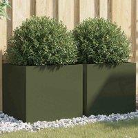 vidaXL Planters 2pcs Olive Green 49x47x46 cm