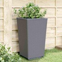 vidaXL Garden Planters 4 pcs Grey 32.5x32.5x57 cm PP, Grey