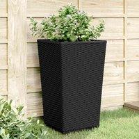 vidaXL Garden Planters 4 pcs Black 32.5x32.5x57 cm PP, Black