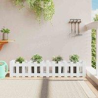 vidaXL Garden Raised Bed w/ Fence Design White 150x30x30 cm, White